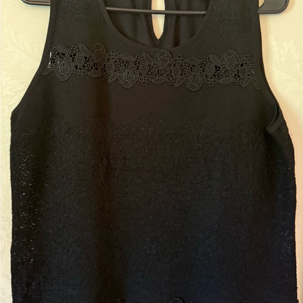 White House Black Market Black Lace Tank Top